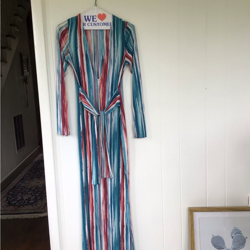 Striped Long Sleeve Maxi Dress